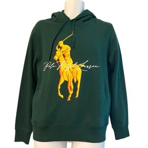 Polo Ralph Lauren Big‎ Pony Signature Fleece Pullover Hoodie Green L Nwot $198